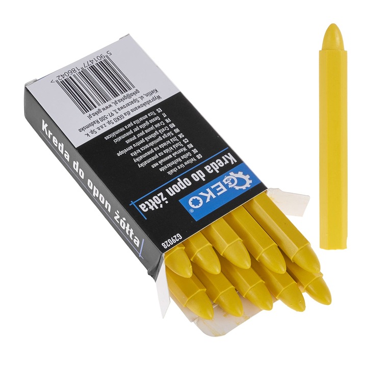 Set de 10 crete galbene pentru marcat anvelope, GEKO, 12x110 mm