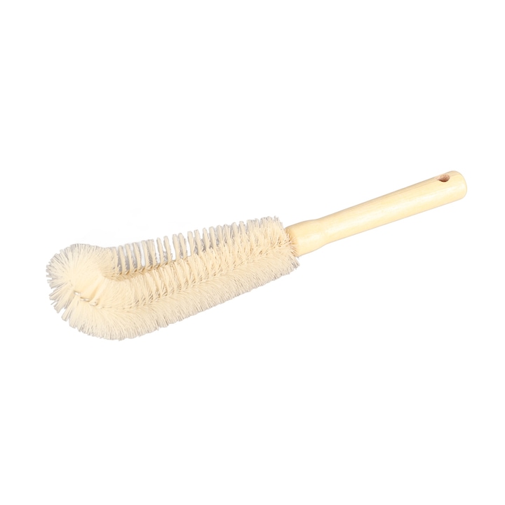 Perie de curatare a sticlelor cu maner lung, Cozevdnt, lemn, 30x7cm, bej