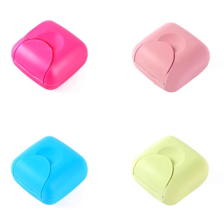 Szett 4 db Tovbmup tampon tároló doboz, műanyag, többszínű, 7x7x4cm