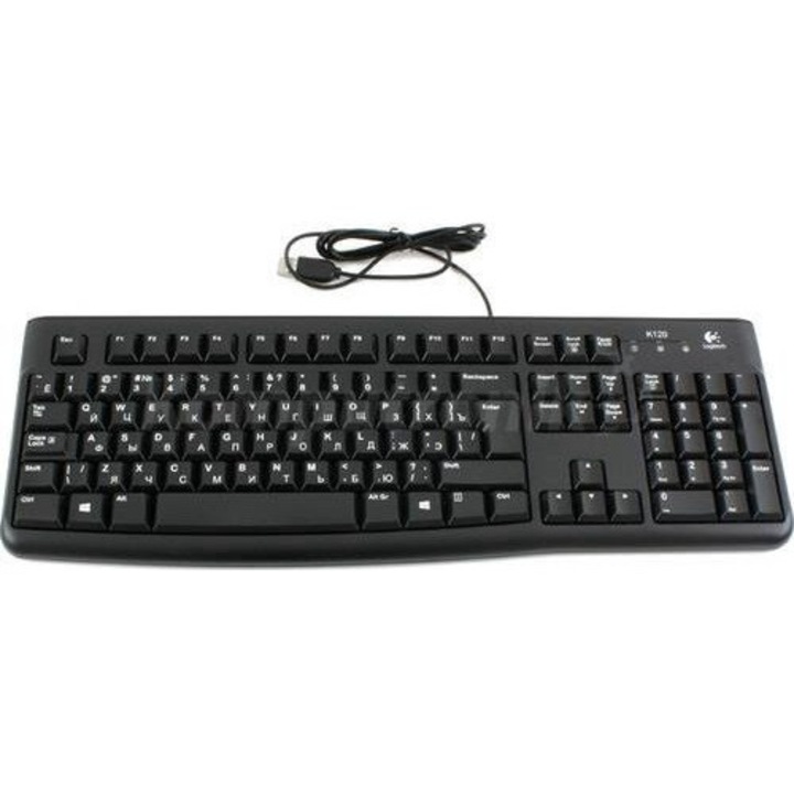 Vezetékes billentyűzet, Logitech K120, fekete