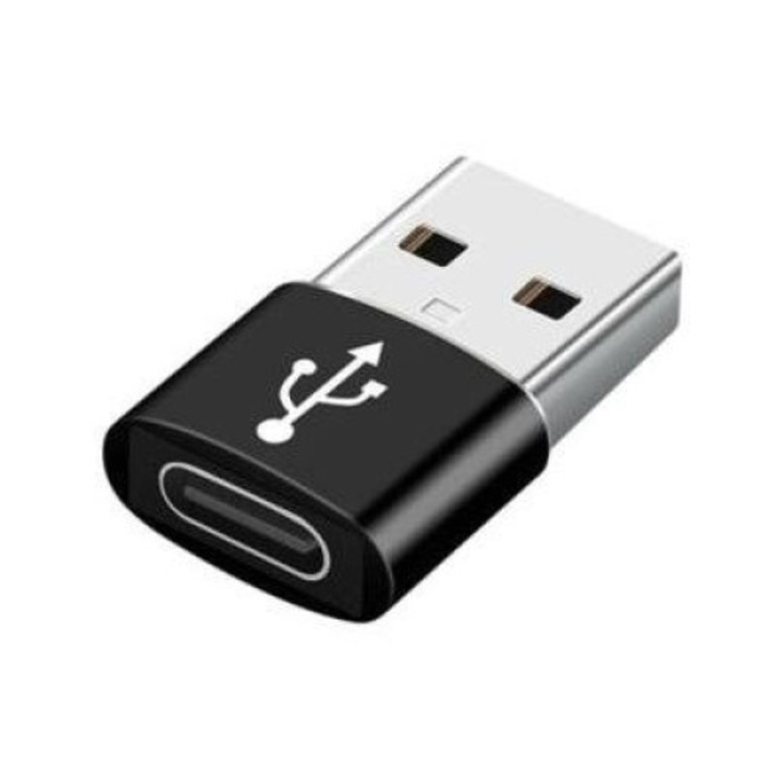Adaptor, Gembird ,USB-A la USB-C, Compact, Portabil, Negru