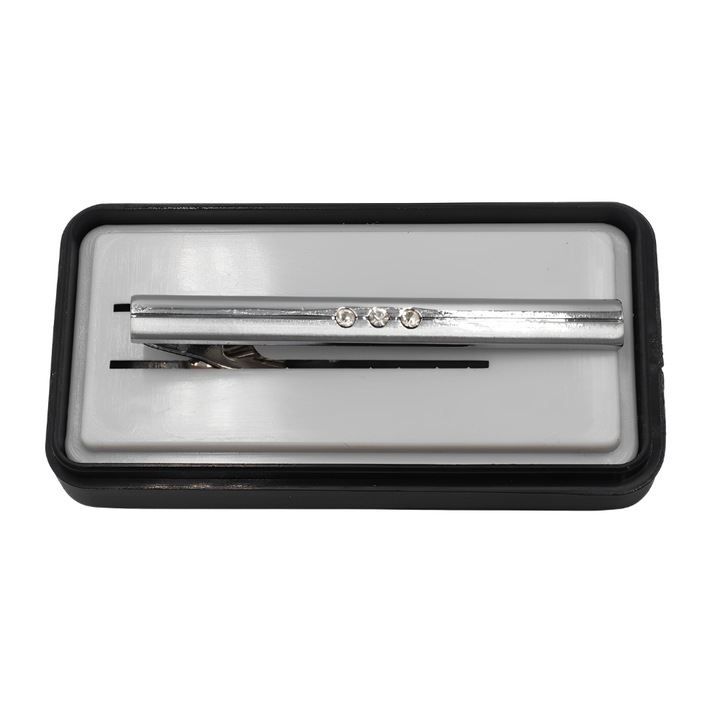 Ac de cravata, Onore, argintiu, inox, 6 x 0.7 cm, model linie