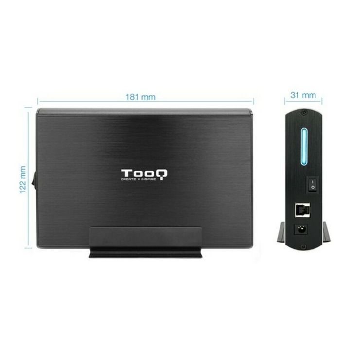 Carcasa pentru hard-disk TooQ, USB 3.0, Negru