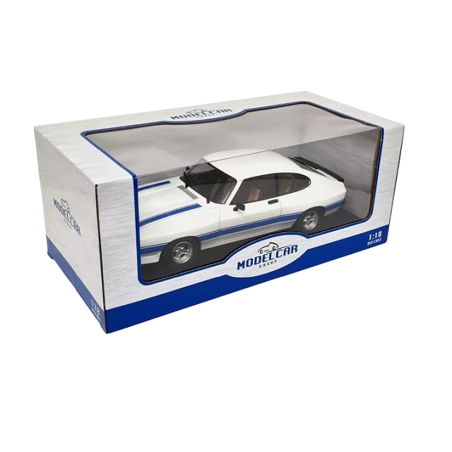 Modell Ford Capri MK II X-Pack, fehér, MCG 1/18 Modell Ford Capri MK II X-Pack, fehér, MCG 1/18