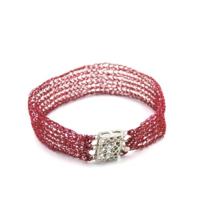 Bratara dama Cleo, Aliaj metalic, Rosu