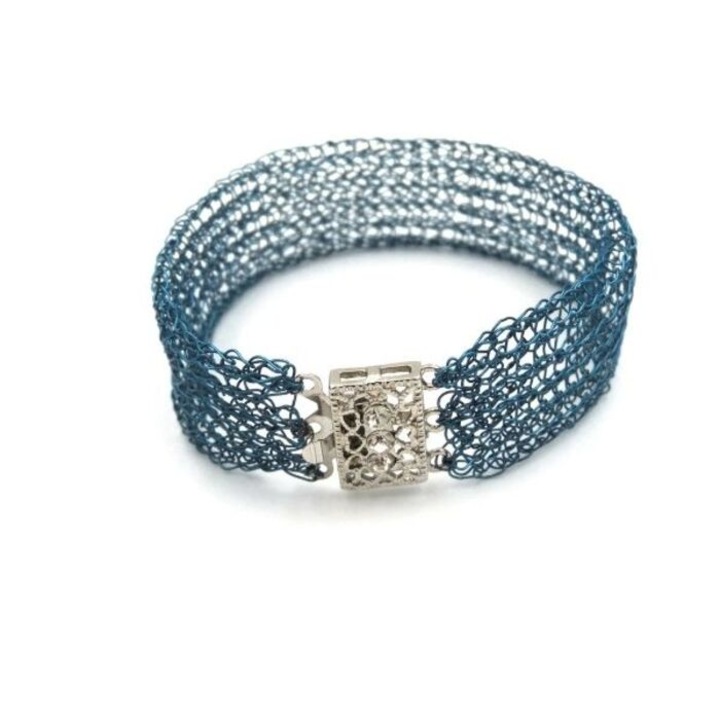 Bratara dama Cleo, Aliaj metalic, Albastru