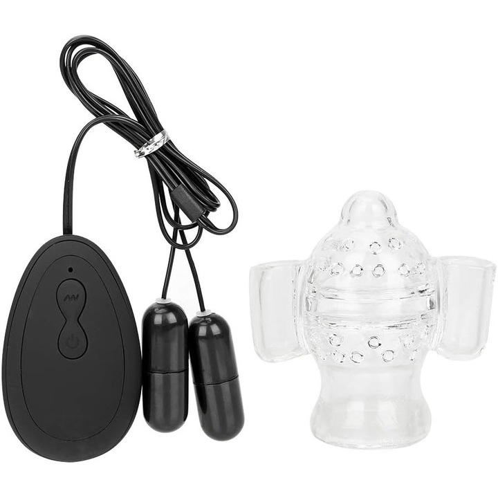 Nybgyy pénisz maszturbátor készlet, TPE+ABS, vibrációval, fekete/átlátszó