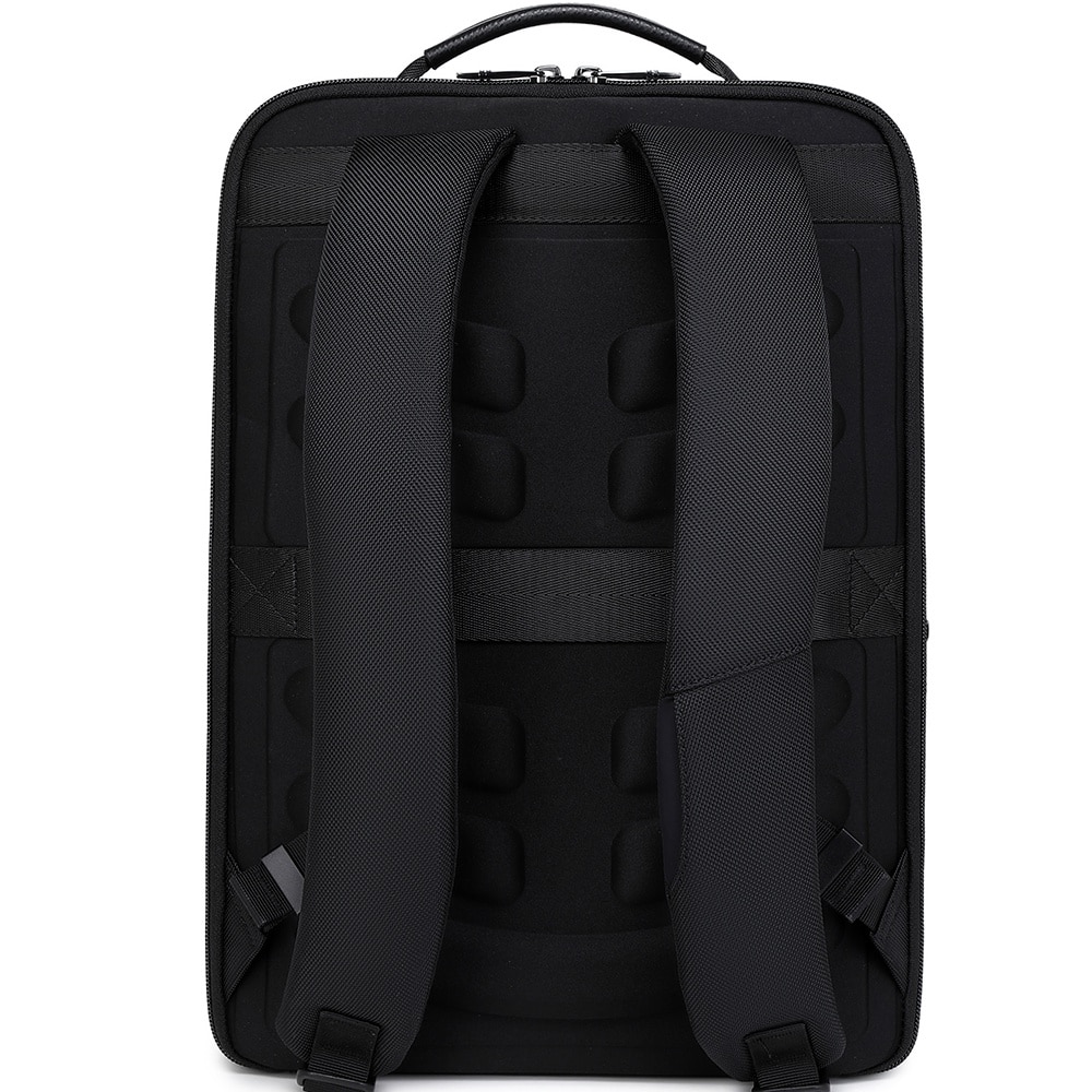 Rucsac business JOLAR Dunavor Office GP02371, piele naturala, laptop 15.6 inch, USB si Type-C, 15 L, Negru