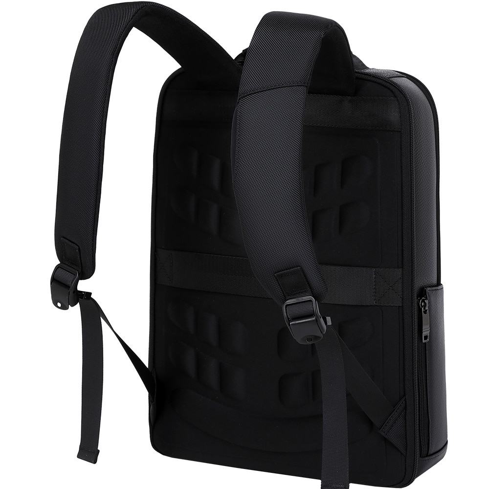 Rucsac business JOLAR Dunavor Office GP02371, piele naturala, laptop 15.6 inch, USB si Type-C, 15 L, Negru