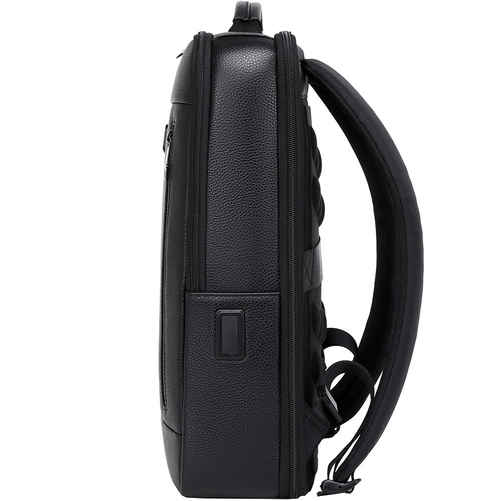 Rucsac business JOLAR Dunavor Office GP02371, piele naturala, laptop 15.6 inch, USB si Type-C, 15 L, Negru