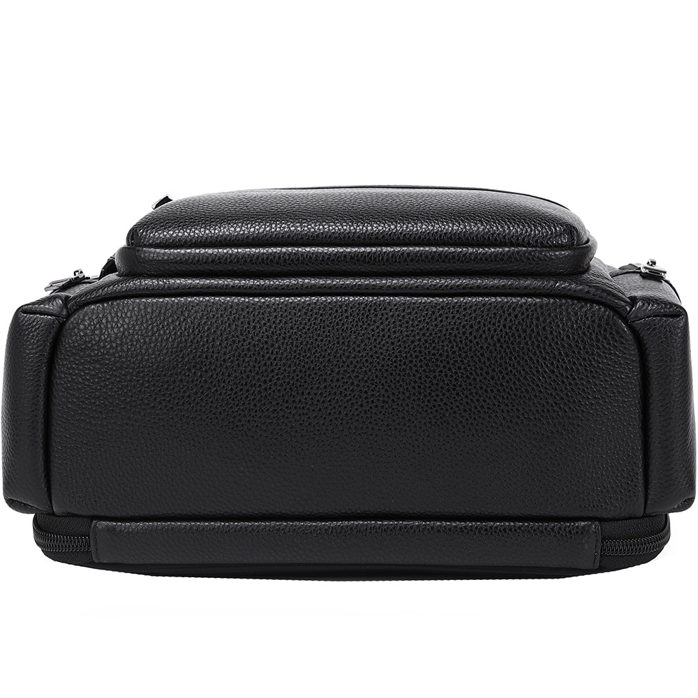 Rucsac smart pentru barbati, slim pentru laptop de 15.6 inch, business elegant cu port USB TYPE-C, din piele naturala, rezistent la apa si zgirieturi, fixare de valiza JOLAR. KB02330BK Negru