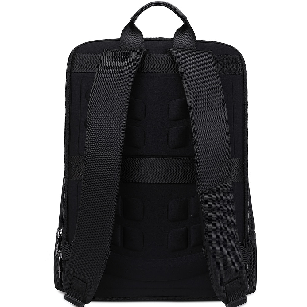 Rucsac slim unisex pentru laptop de 15.6 inch, business elegant cu port USB TYPE-C, din poliester rezistent la apa si zgirieturi, JOLAR. KB02314BK Negru
