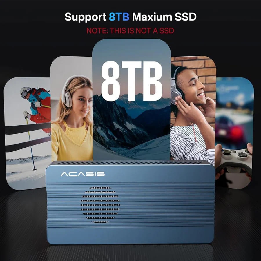 Acasis M.2 NVME SSD Rack Case, Thunderbolt 3/4 40Gbps, вентилатор за ...