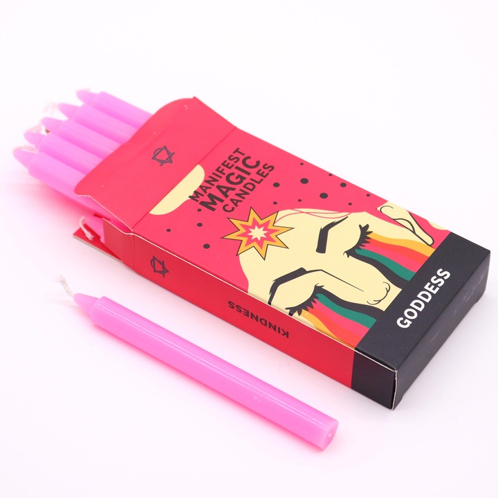 Розови езотерични магически свещи (12bc) - Надежда