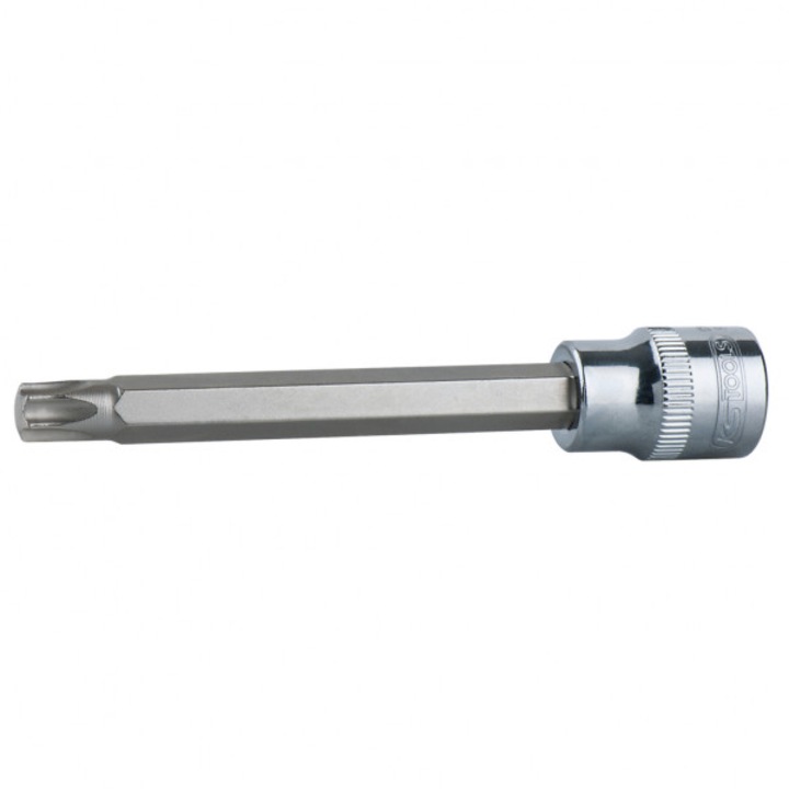 Cheie tubulara KS TOOLS, antrenor patrat 1/2 inch, profil torx T30, lungime 110 mm, otel crom vanadiu