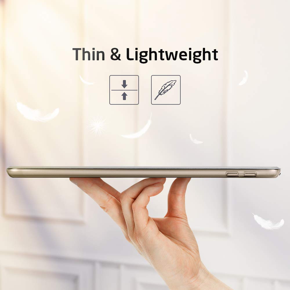 Husa tableta pentru iPad 7th Generation 10.2", piele ecologica, anti-alunecare, gri argintiu