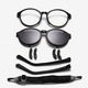 Rame ochelari de vedere pentru copii cu lentile de soare Clip-on, culoare rama negru, lentile negre, material rama TR/silicat