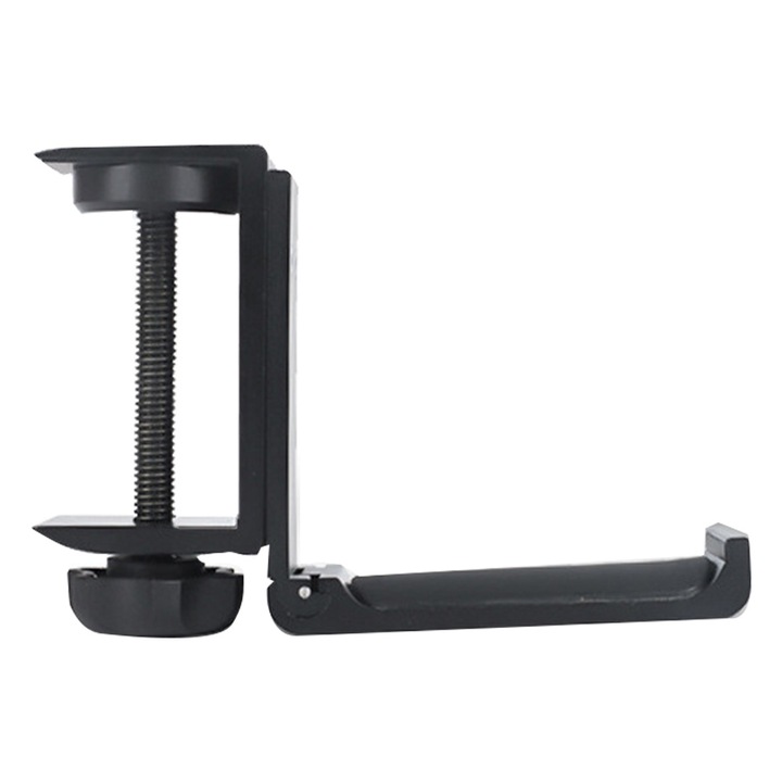 Suport universal pliabil pentru casti, aluminiu, negru, 12.3x8.3x3cm