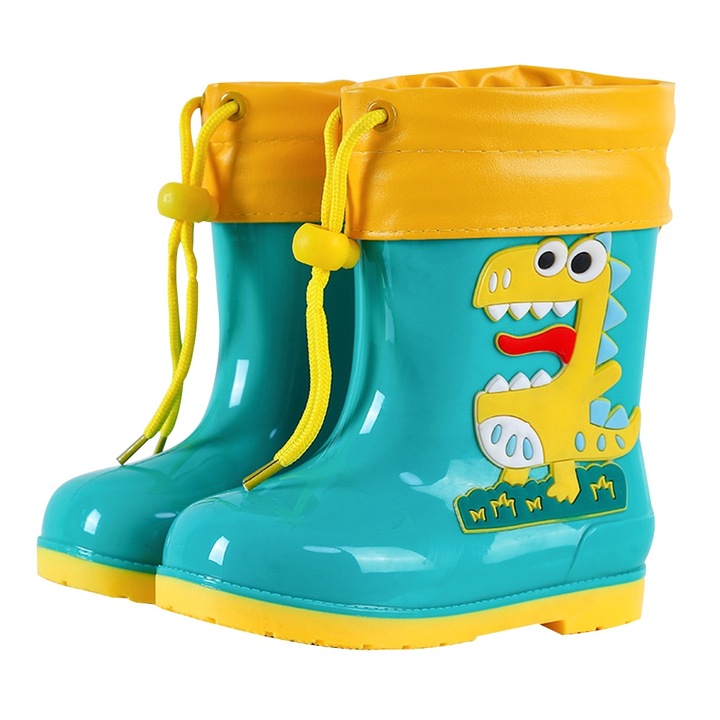 Детски боти, Гумени, Зелено/Жълто, Жълт/Зелен
