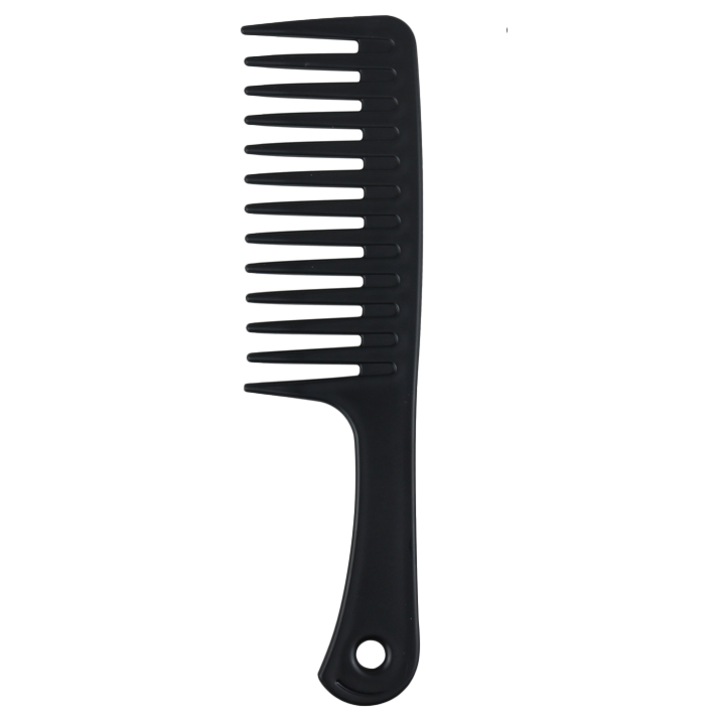 Pieptene, dinti lati, negru, plastic
