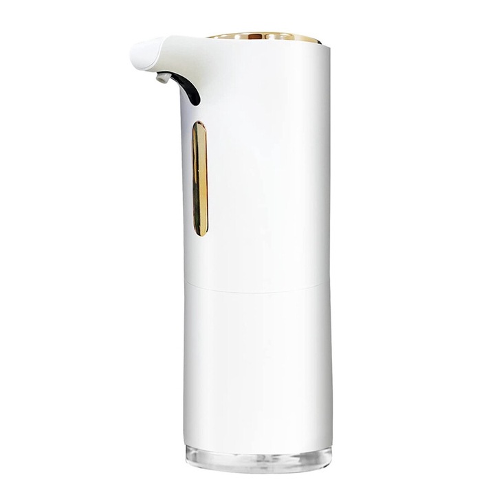 Automata habszappan adagoló, infravörös érzékelő, ABS, fehér, USB töltés, IPX4