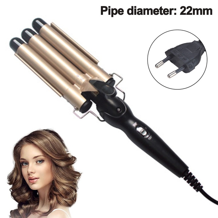 Ondulator de par cu 3 tuburi, Peysaitr, incalzire rapida, protectie par