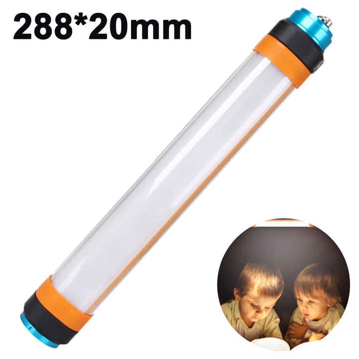 Lampa de camping KkvoGmle, reincarcabila, 3W, 2600mAH, 288 x 20 mm