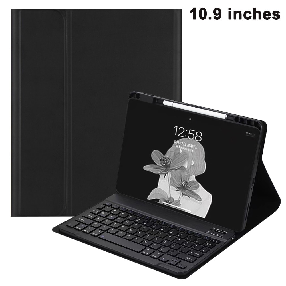 Husa cu tastatura pentru iPad Air 4, 10.9 inch, piele ecologica, negru