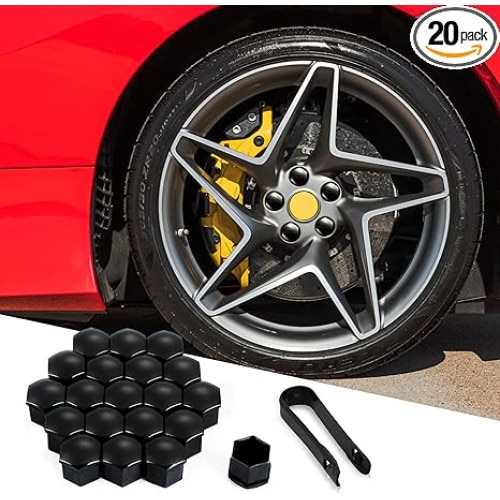 Prezoane Roti Set capace prezoane roti hexagonale, 17mm 20 buc + unealta de demontare ...
