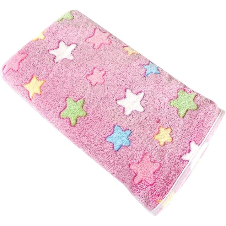 Patura pentru animale de companie, AMRINUGL, roz, 18x19.5cm, material fleece coral