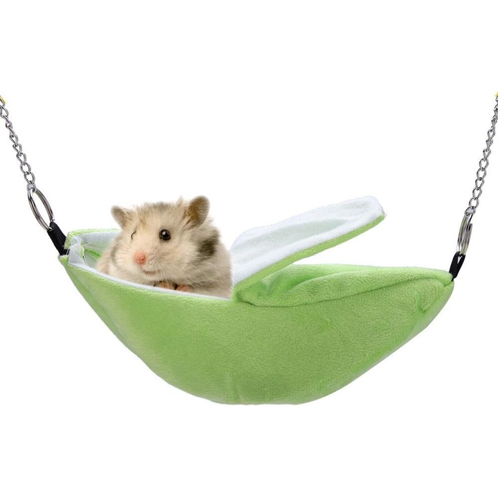 Culcus pentru animale mici, forma de banana, verde, 21x6.5cm