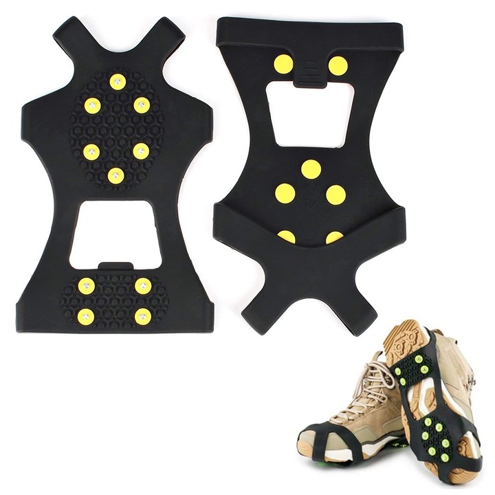 Set 2 crampoane antiderapare, negru, marimi 34-47