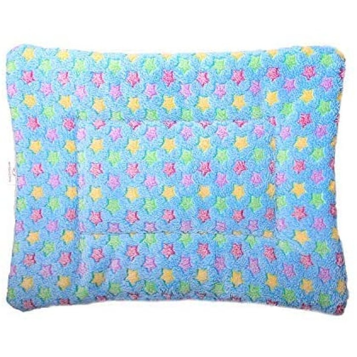 Patura pentru animale de companie, flanel, model cu stele, 50x75cm, albastru