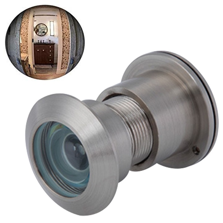 Vizor usa, cupru, unghi de 220 de grade, antifurt, gri, 16mm/28mm