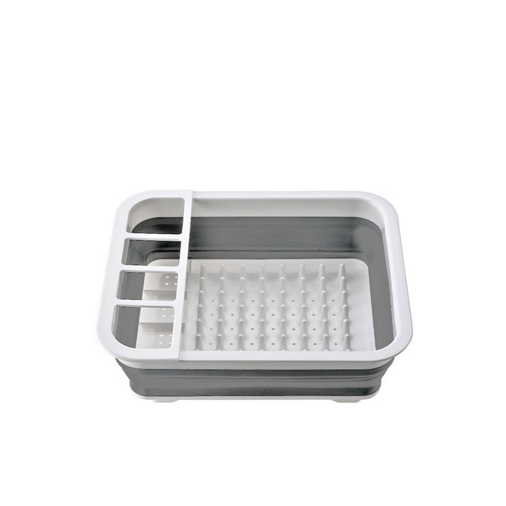 Cos pliabil pentru vase, QttvbTna, alb-gri, 36.5x31.5x12.5cm