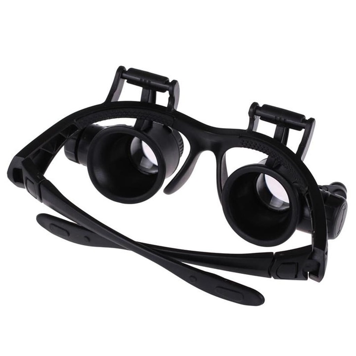 Lupa pentru Reparatii Ceasuri, ABS, cu LED, 8 Lentile Interschimbabile, 20 x 14 x 5.8 cm, Negru