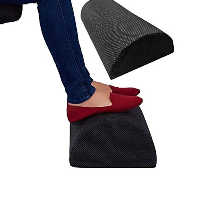 Ergonomikus lábtámasz, sűrű hab, 40x20x10cm, fekete