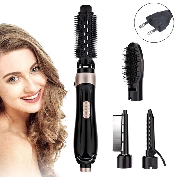 Perie de uscare par 4 in 1, Peysaitr, accesorii volumizatoare, set cu 4 atasamente
