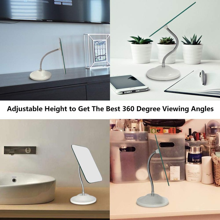 Преносимо козметично огледало Enforose, елегантен дизайн, регулируема гъвкава шия, прецизна яснота, въртене на 360 градуса, 1 брой