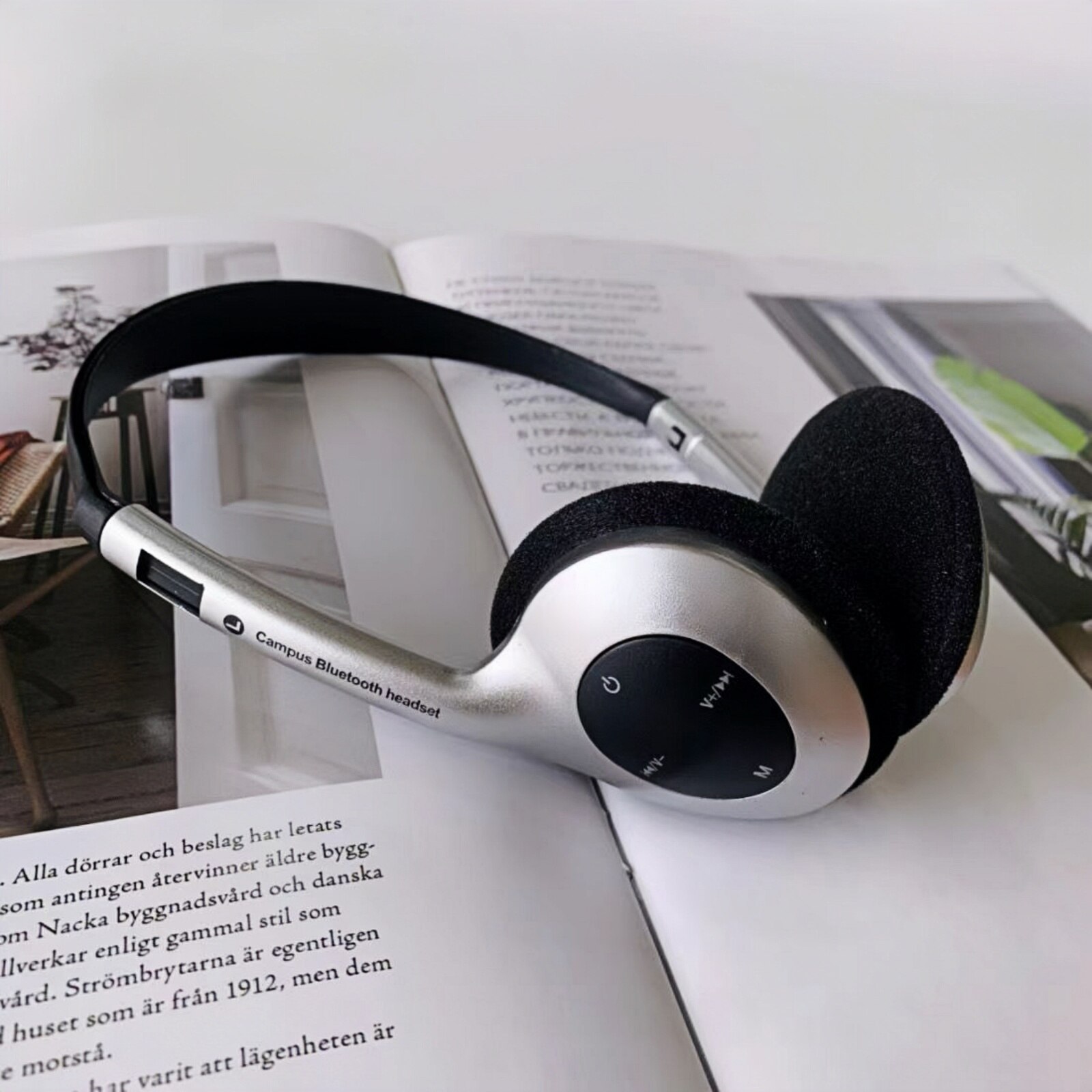 Casti Retro Casti Wireless, Retro, Bluetooth, Argintiu/Negru - eMAG.ro