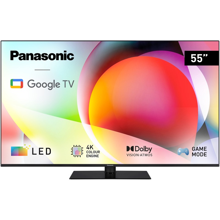 Телевизор Panasonic LED TN-55W70AEZ, 55" (139 см), Smart Google TV, 4K Ultra HD, Клас E (Модел 2024)