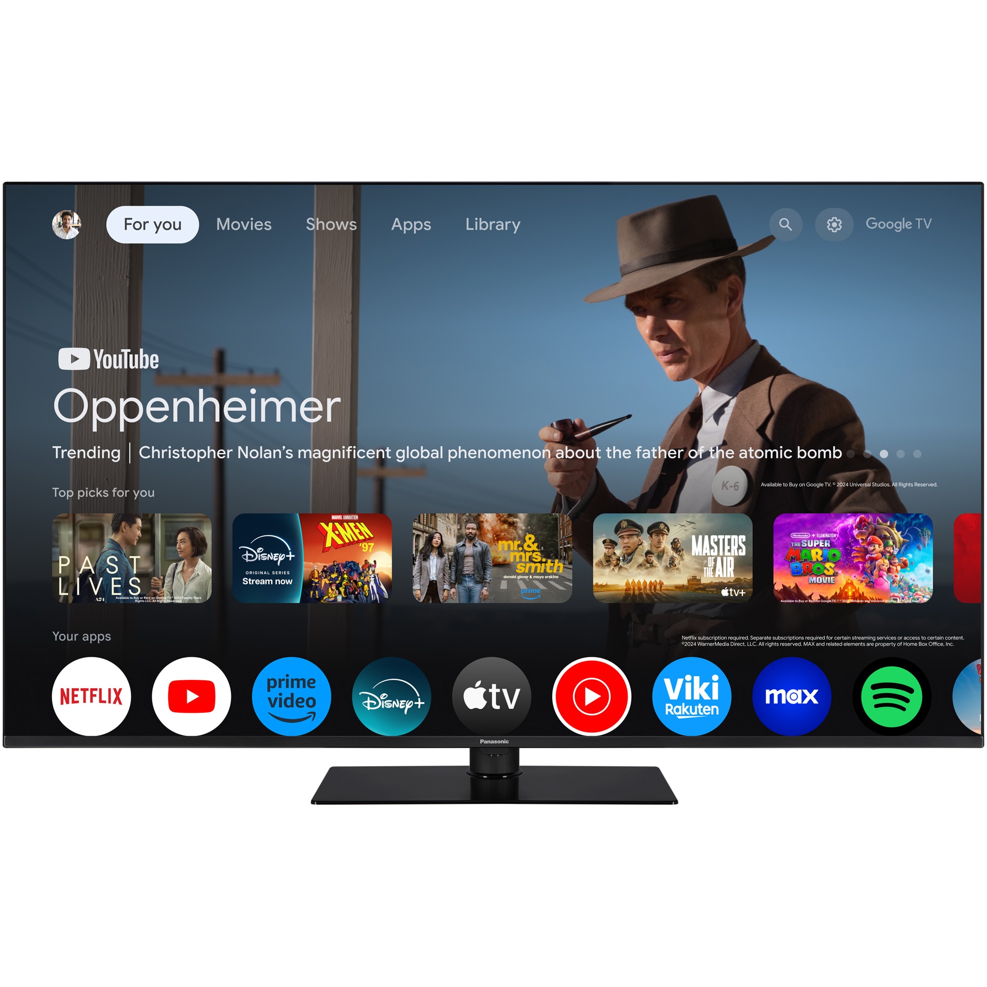 Televizor Panasonic LED TN-55W70AEZ, 139cm, Smart Google TV, 4K Ultra HD, Clasa E (Model 2024)