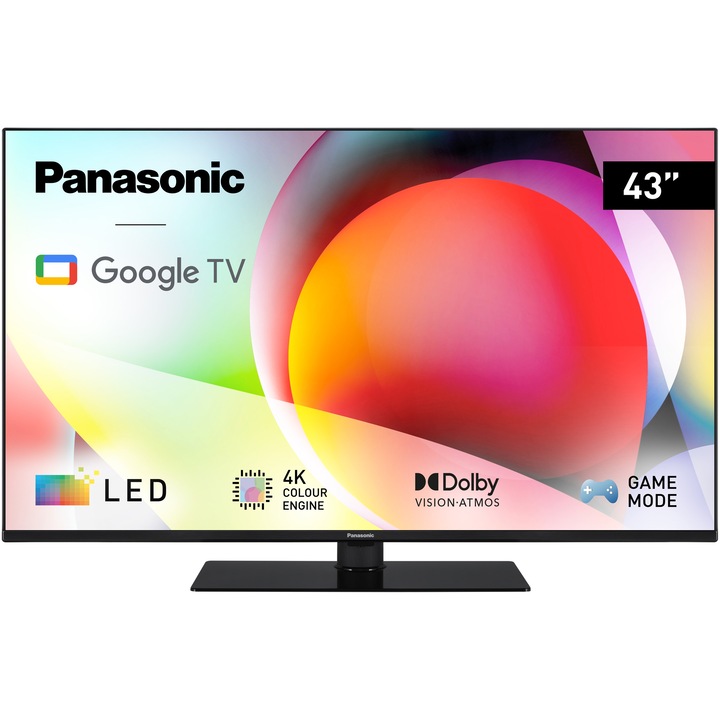 Телевизор LED Panasonic TN-43W70AEZ, 43" (108 см), Smart Google TV, 4K Ultra HD, Клас E (Модел 2024)