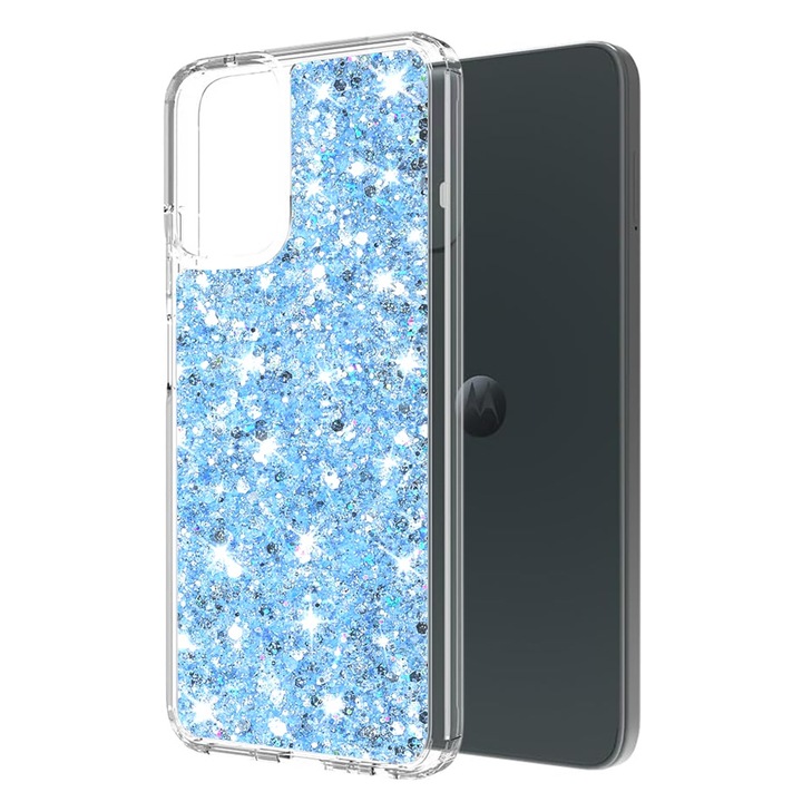 Motorola Moto G04 / Moto G24 borítója - Techsuit Sparkly Glitter - kék