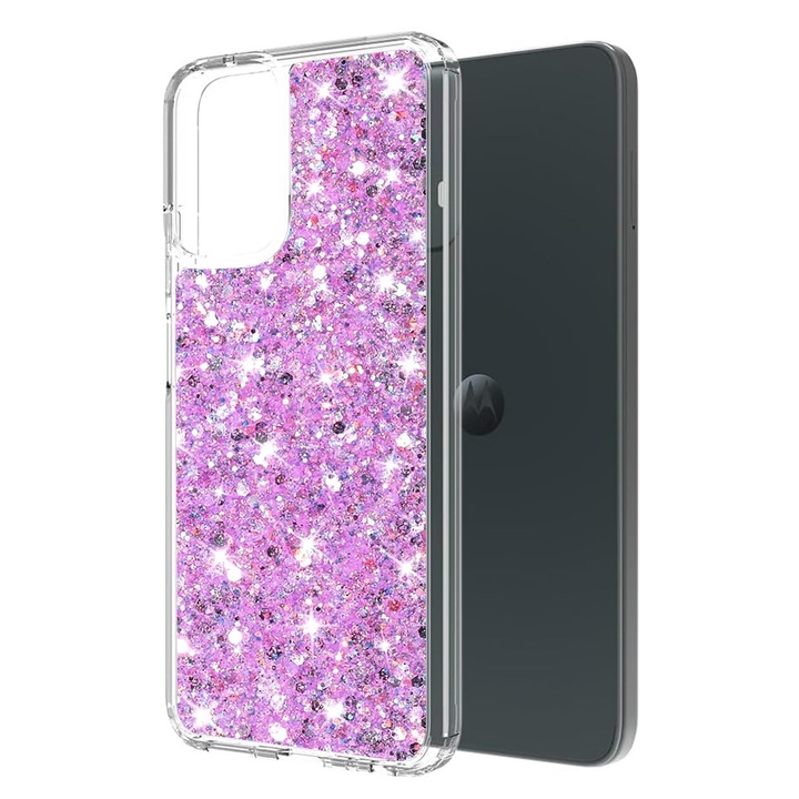 Motorola Moto G04 / Moto G24 borítója - Techsuit Sparkly Glitter - Magenta