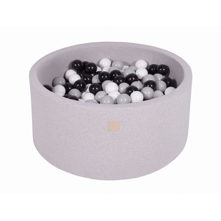 Piscina cu bile MeowBaby, Bumbac, 90x40cm, Set 300 bile, Multicolor