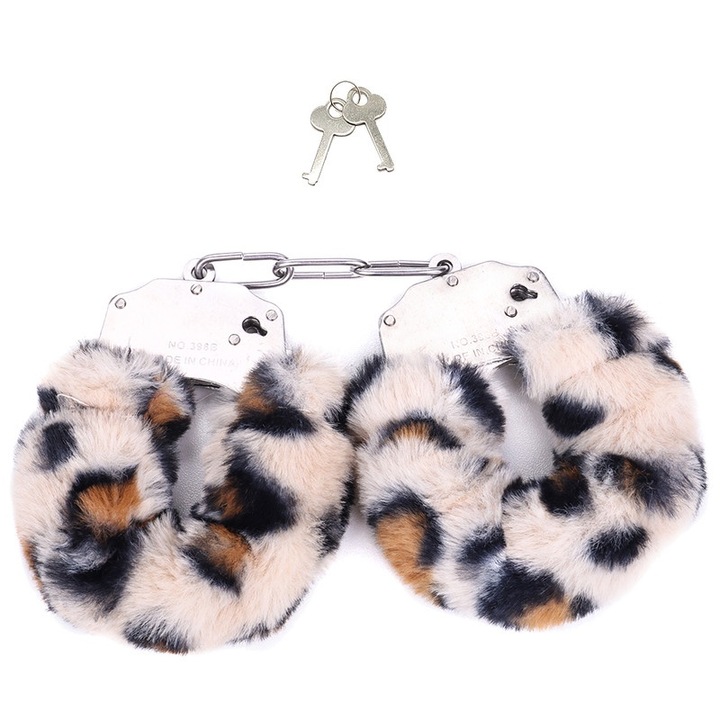 Catuse BDSM din plus si metal, 182.17 g, leopard