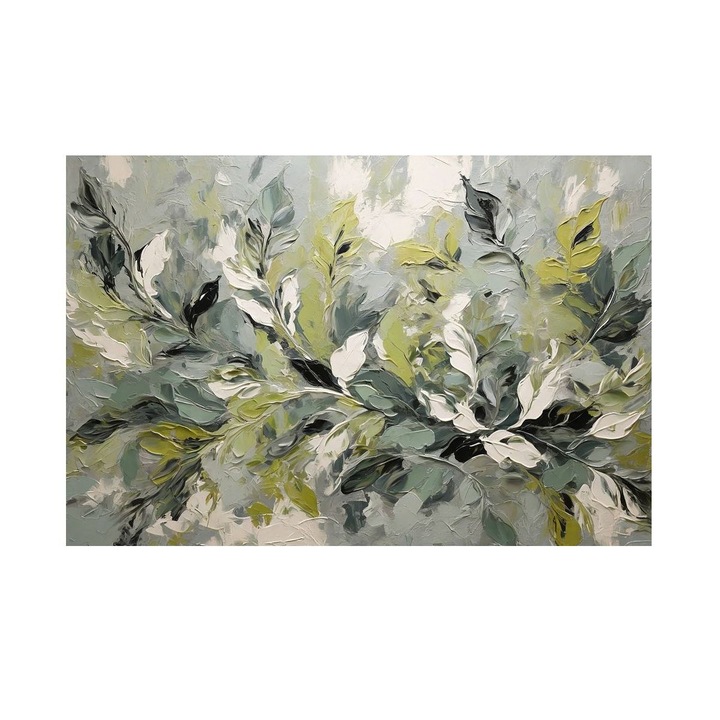 Tablou cu Frunze Verzi 90x60 cm