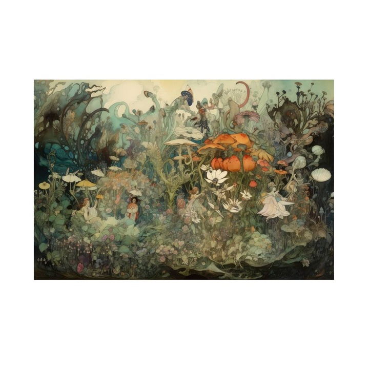 Tablou cu Gradina plina de Flori 90x60 cm