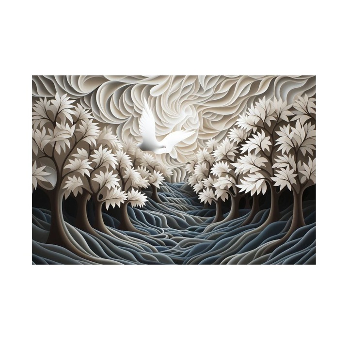 Tablou cu Copaci Albi 90x60 cm